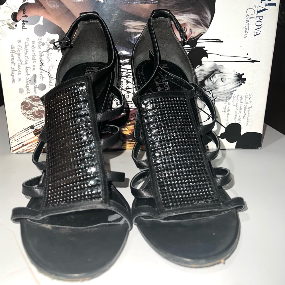 Maria Sharapova by Cole Haan Air Lalita Sandal Black Women's Size 9.5B Heels